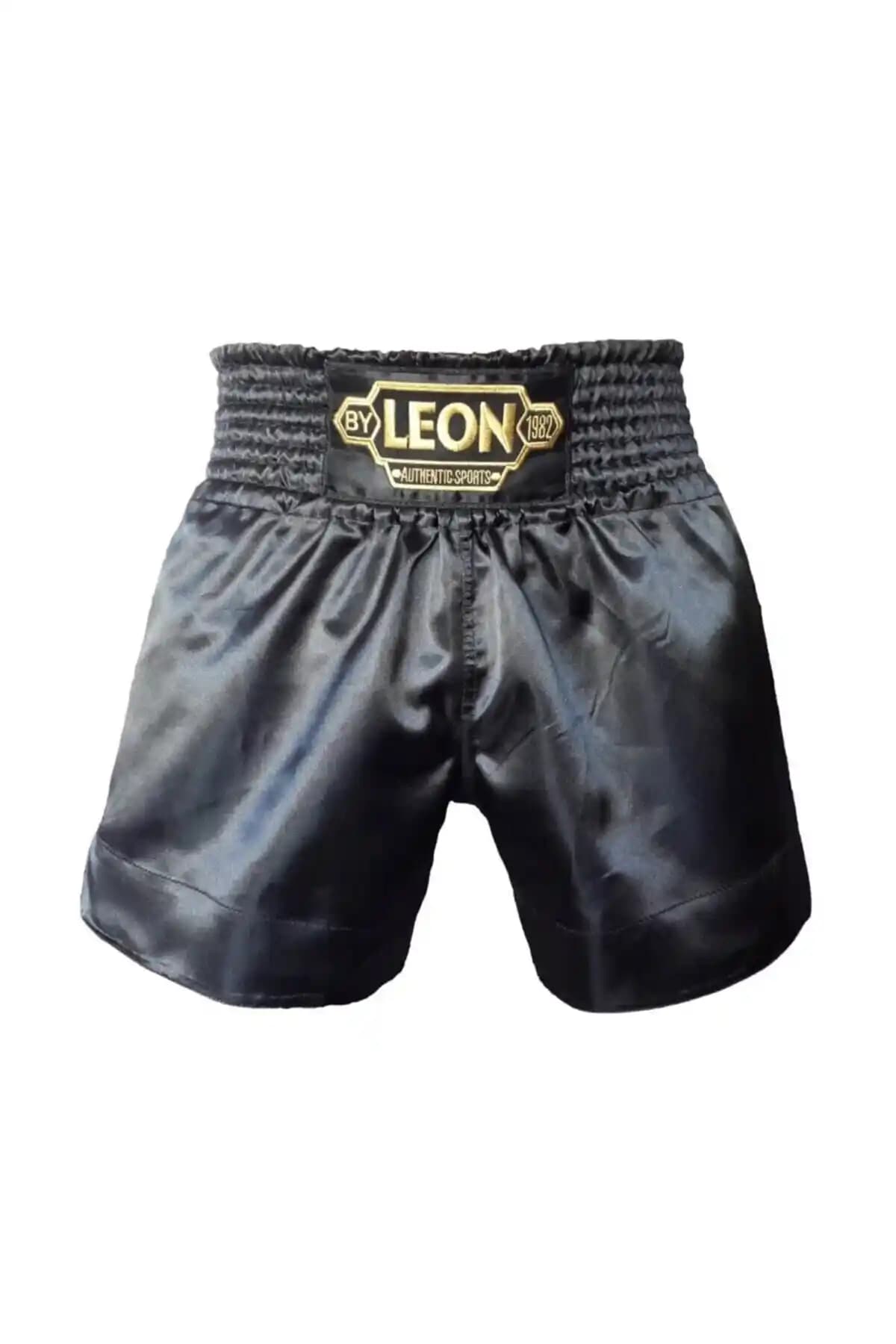 Genel Markalar Siyah Leon Ground Kick Boks ve Muay Thai Şortu Dayanıklı ve Rahat Tasarım