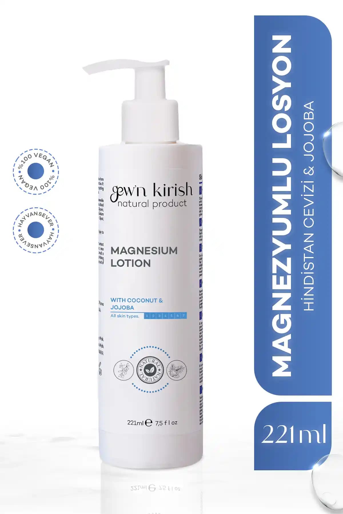 Gewn Kirish Magnezyum ve Hindistan Cevizi Yağı İçeren Nemlendirici Vücut Losyonu