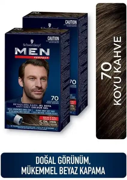 Men Perfect Saç Boyası 70 Koyu Kahve - Erkeklere Özel Hızlı ve Doğal Renk Çözümü