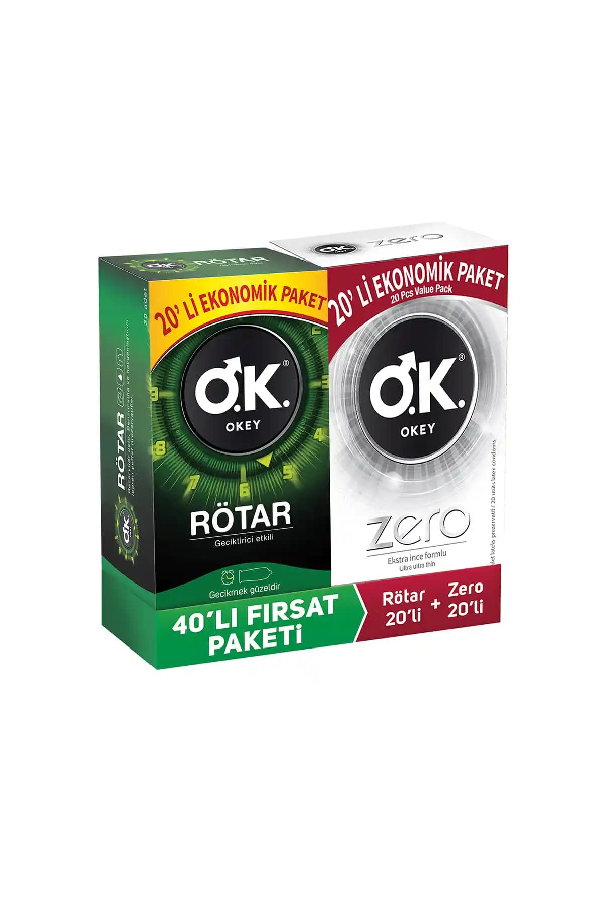 Okey Rötar Geciktiricili 20'li İnce Prezervatif Zero: Doğal His ve Performans Desteği