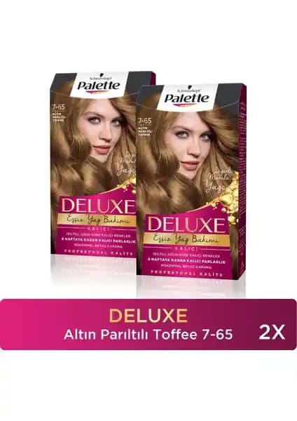Palette Deluxe Saç Boyası 7-65 Altın Parıltılı Toffee: Kalıcı ve Parlak Renk Performansı