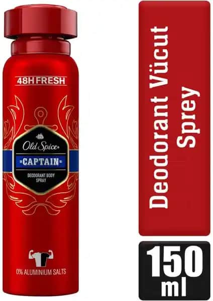 Old Spice Captain Erkek Deodorant Vücut Spreyi ile Kalıcı Ferahlık ve Konfor