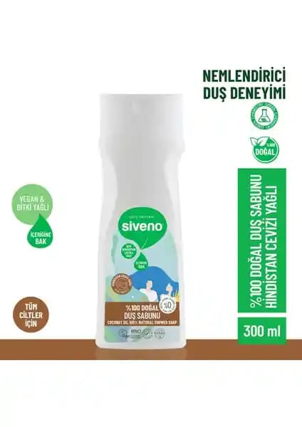 Siveno %100 Doğal Duş Sabunu: Organik Hindistan Cevizli Nemlendirici Duş Jeli