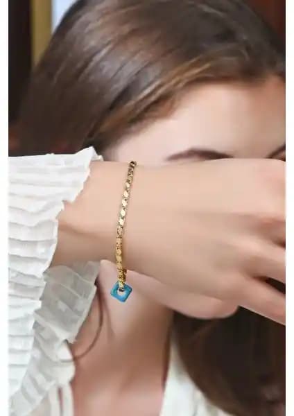 14 Ayar Altın Pullu Parlak Bileklik Kadınlar İçin Zarif ve Dayanıklı Tasarım