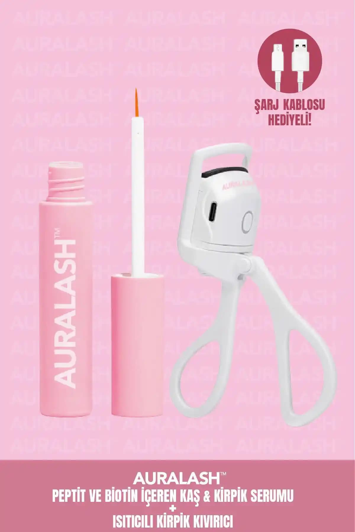 AURALASH Peptit ve Biotin İçeren Kaş ve Kirpik Serumu ile Isıtıcılı Kirpik Kıvırıcı Ürünleri Tanıtımı