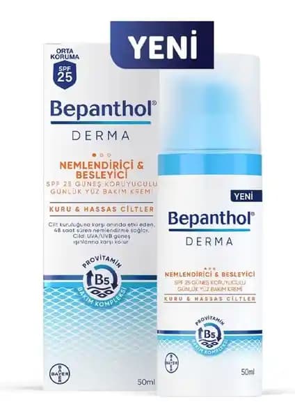 Bepanthol Derma Nemlendirici SPF 25 Günlük Yüz Kremi Kuru ve Hassas Ciltler İçin Güvenilir Bakım