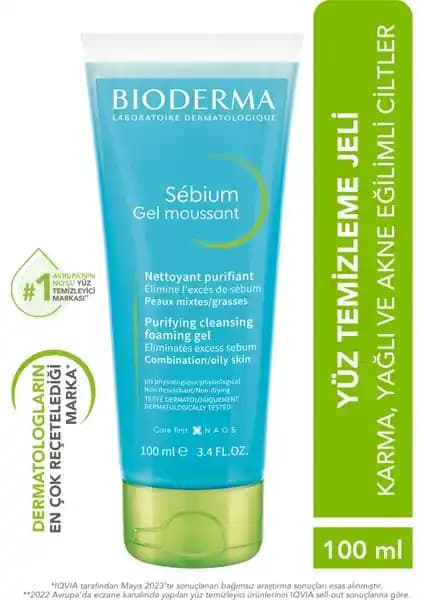 Bioderma Sebium Çinko İçerikli Arındırıcı Yüz Temizleme Jeli: Karma ve Yağlı Ciltler İçin Etkili Çözüm