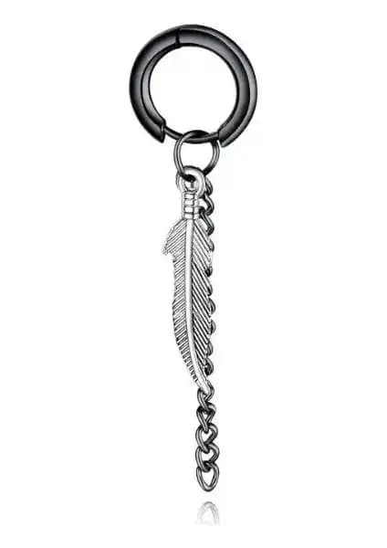 Çelik Sallantılı Kartal Tüyü ve Düz Halka Erkek Kadın Unisex Küpe Karşılaştırması