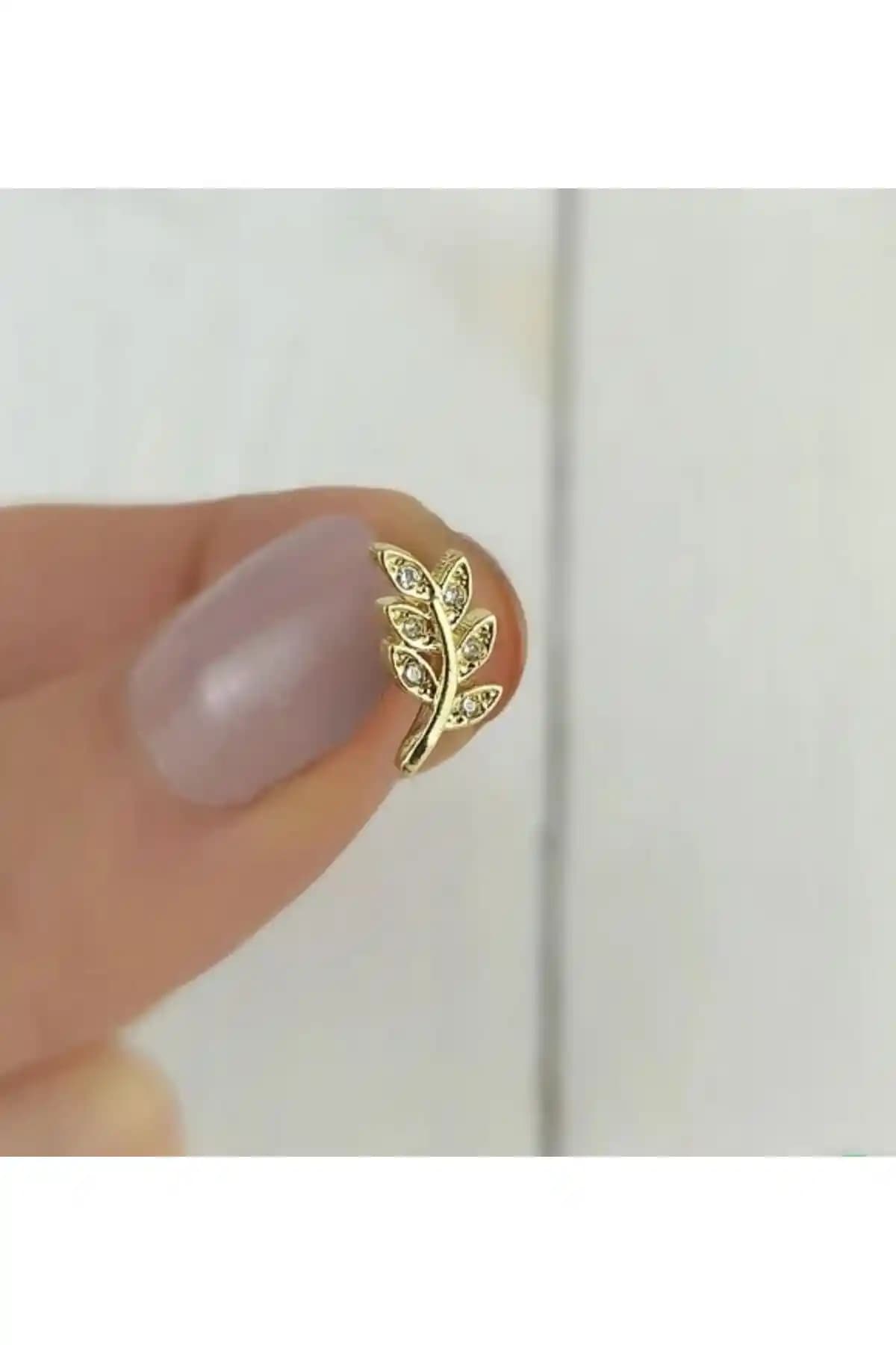 Çelik Yaprak Model Helix ve Kıkırdak Piercingleri: Estetik ve Dayanıklı Kulak Takısı