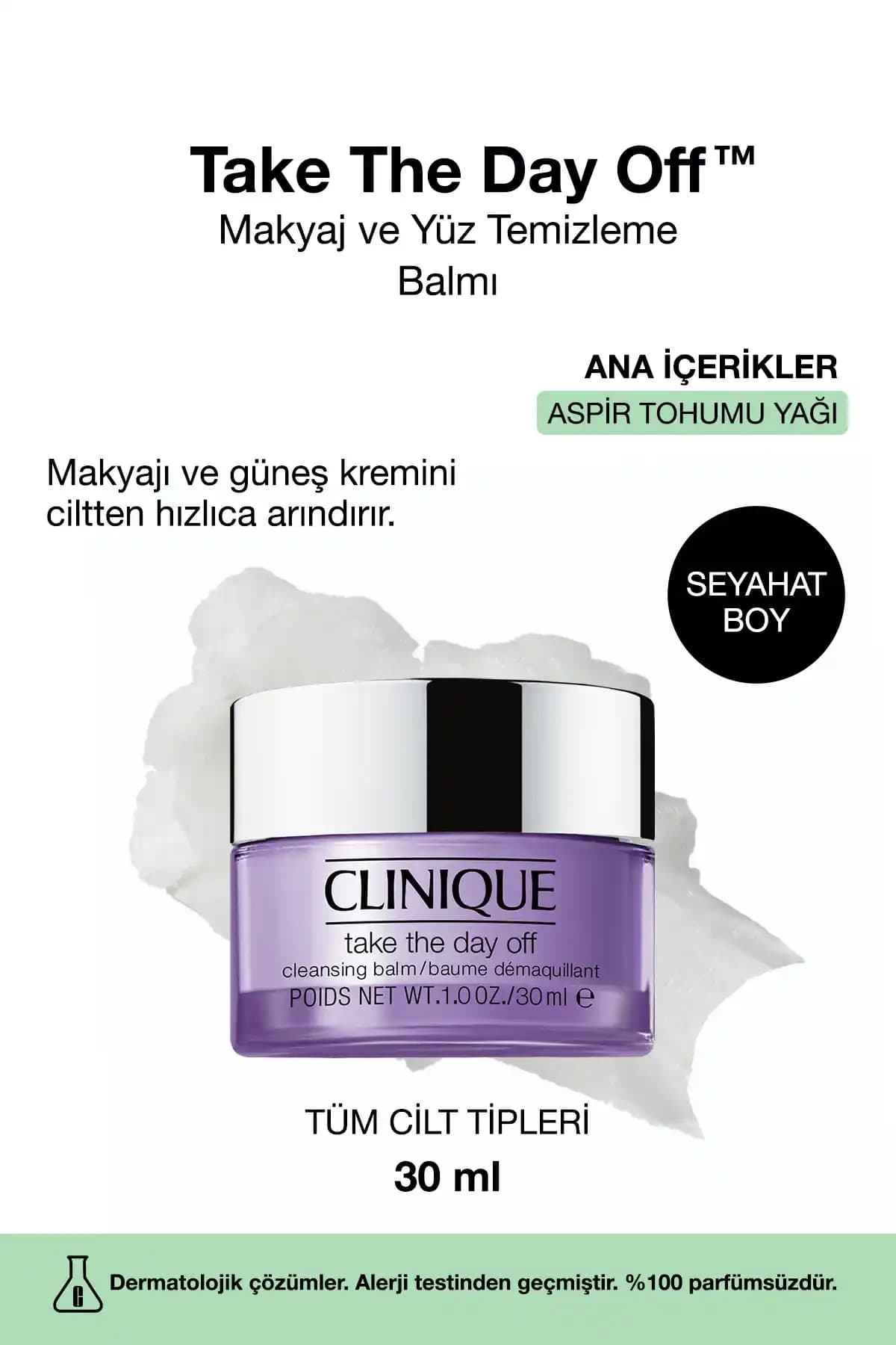 Clinique Take The Day Off Makyaj ve Yüz Temizleme Balmı: Hassas Ciltler İçin Derinlemesine Temizlik