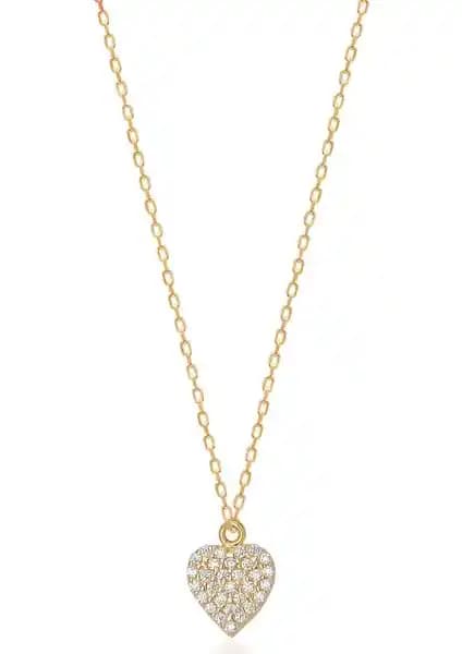 Coşar Silver Altın Kaplama Minimal Kalp Gümüş Kolye - Zarif ve Uygun Fiyatlı Takı Seçeneği