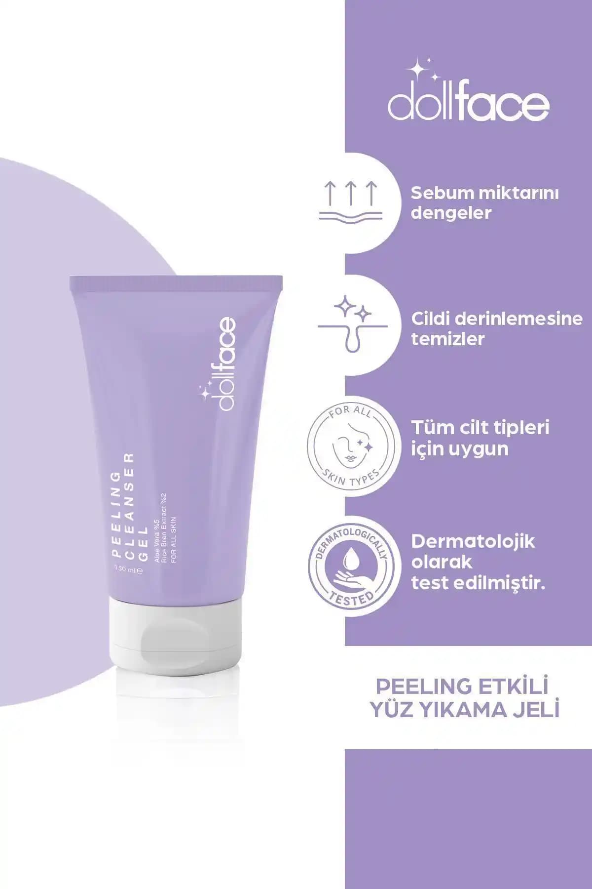 Dollface Peeling Etkili Yüz Yıkama Jeli: Doğal ve Vegan Formülüyle Derinlemesine Temizlik