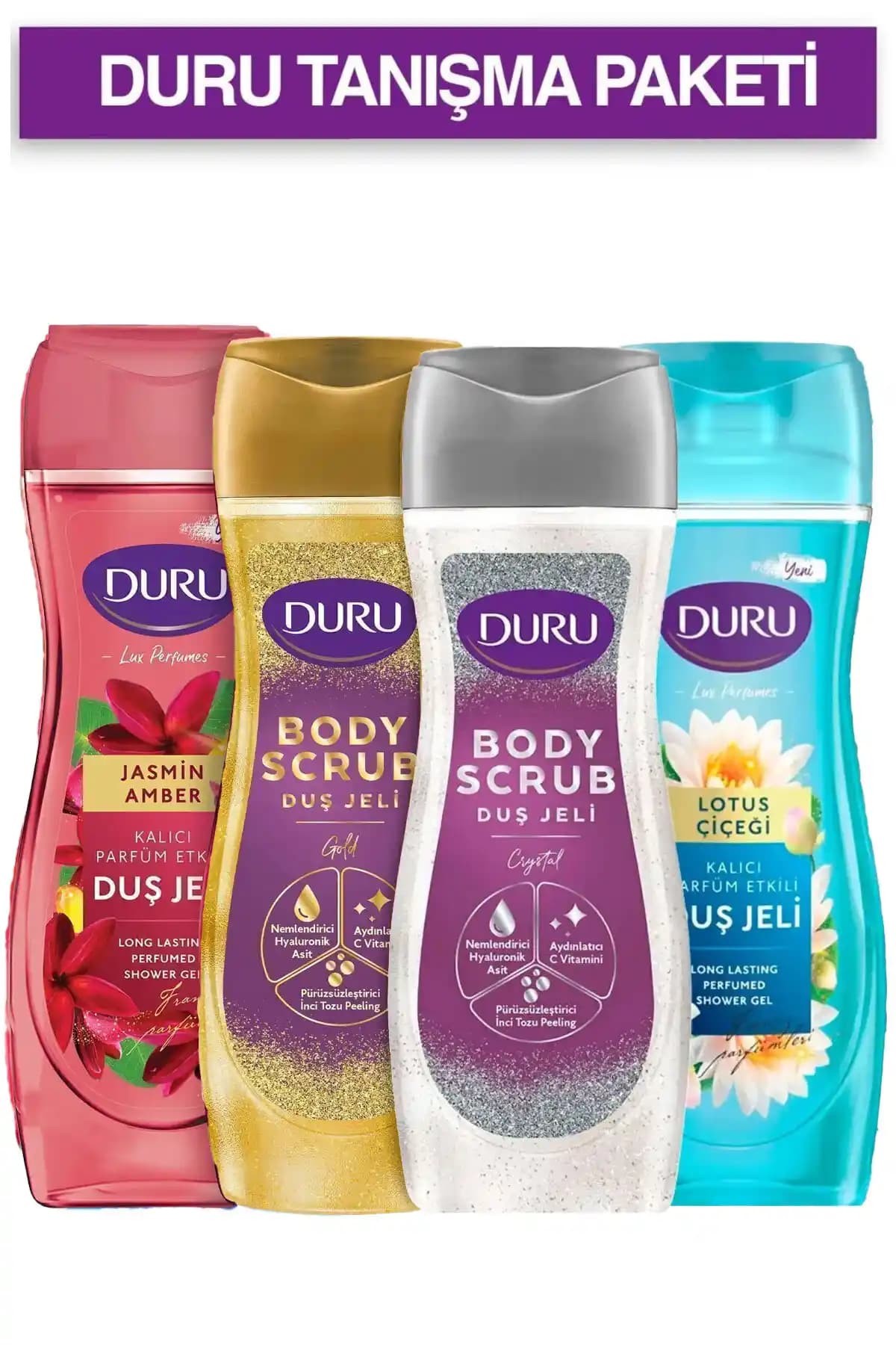 Duru Duş Jeli Tanışma Paketi: Çeşitli Kokular ve Güvenli Günlük Bakım Ürünleri