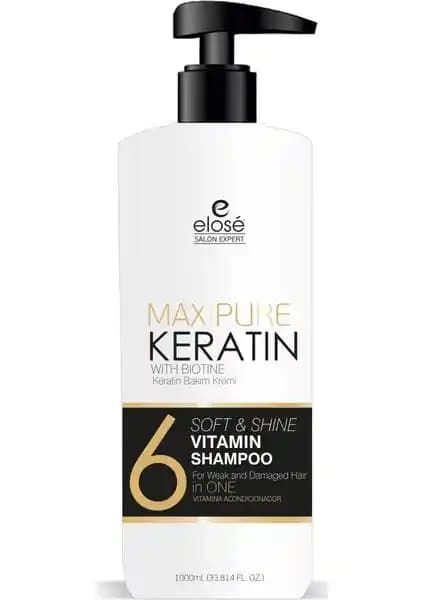 Elose Keratin Şampuan 1000 ml Saç Güçlendirme ve Onarım İçin Profesyonel Çözüm