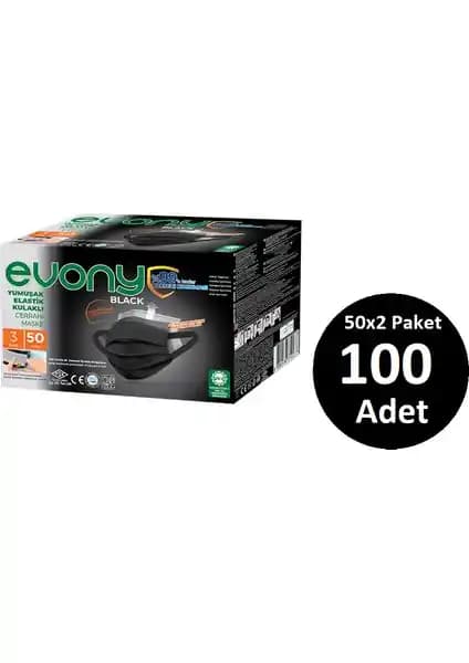 Evony Siyah Elastik Cerrahi Maske: Yüksek Filtrasyon ve Konfor Sunan Güvenilir Ürün