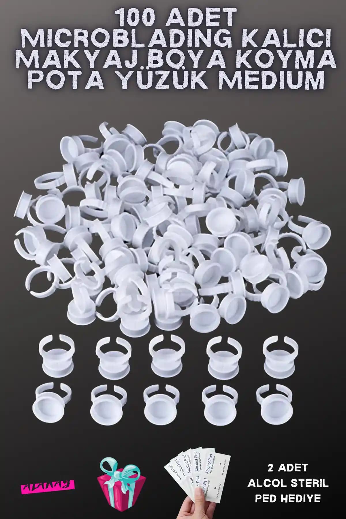 Genel Markalar 100 Adet Microblading Kalıcı Makyaj Boya Potası Profesyonel Kullanım İçin