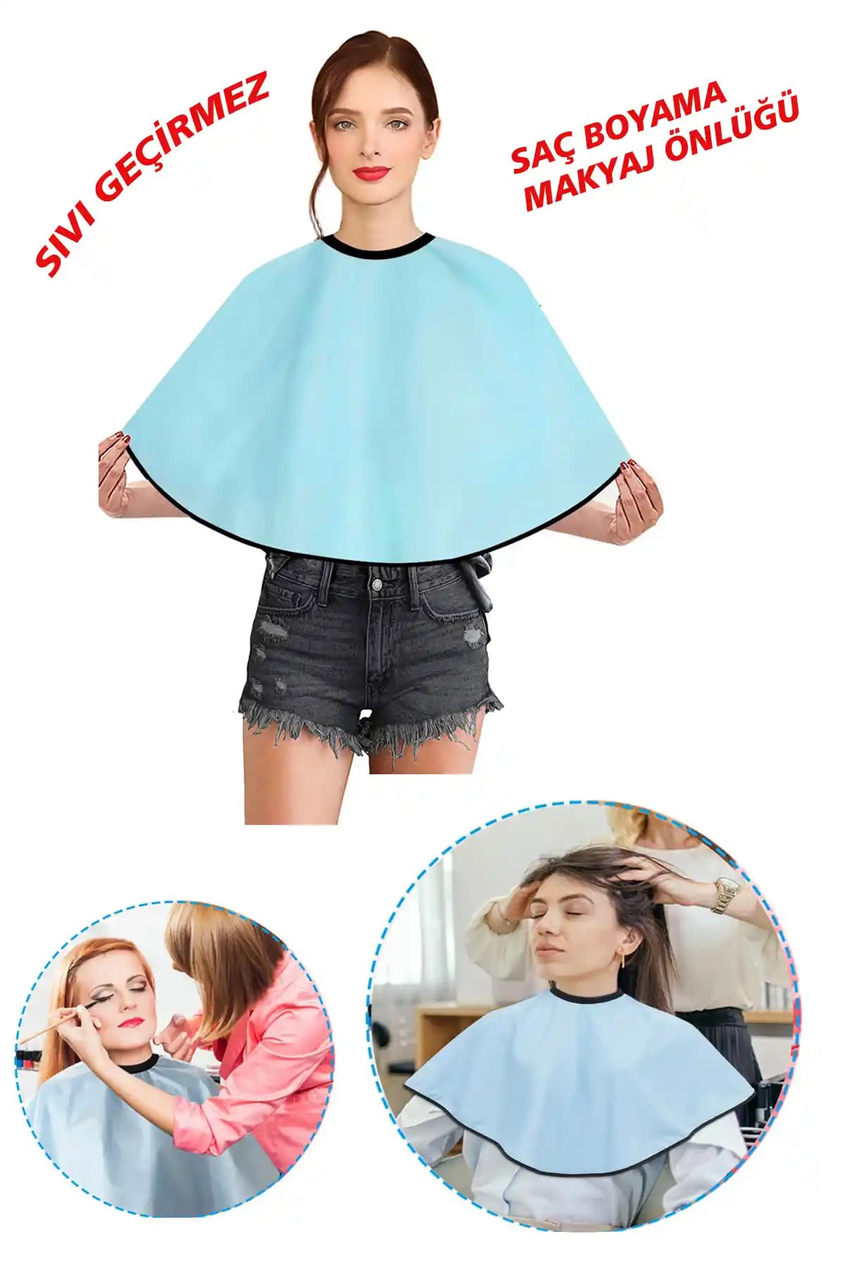 Genel Markalar Siyah Makaj ve Saç Boyama Önlüğü İşlevsel ve Kolay Kullanım Sağlayan Tasarım