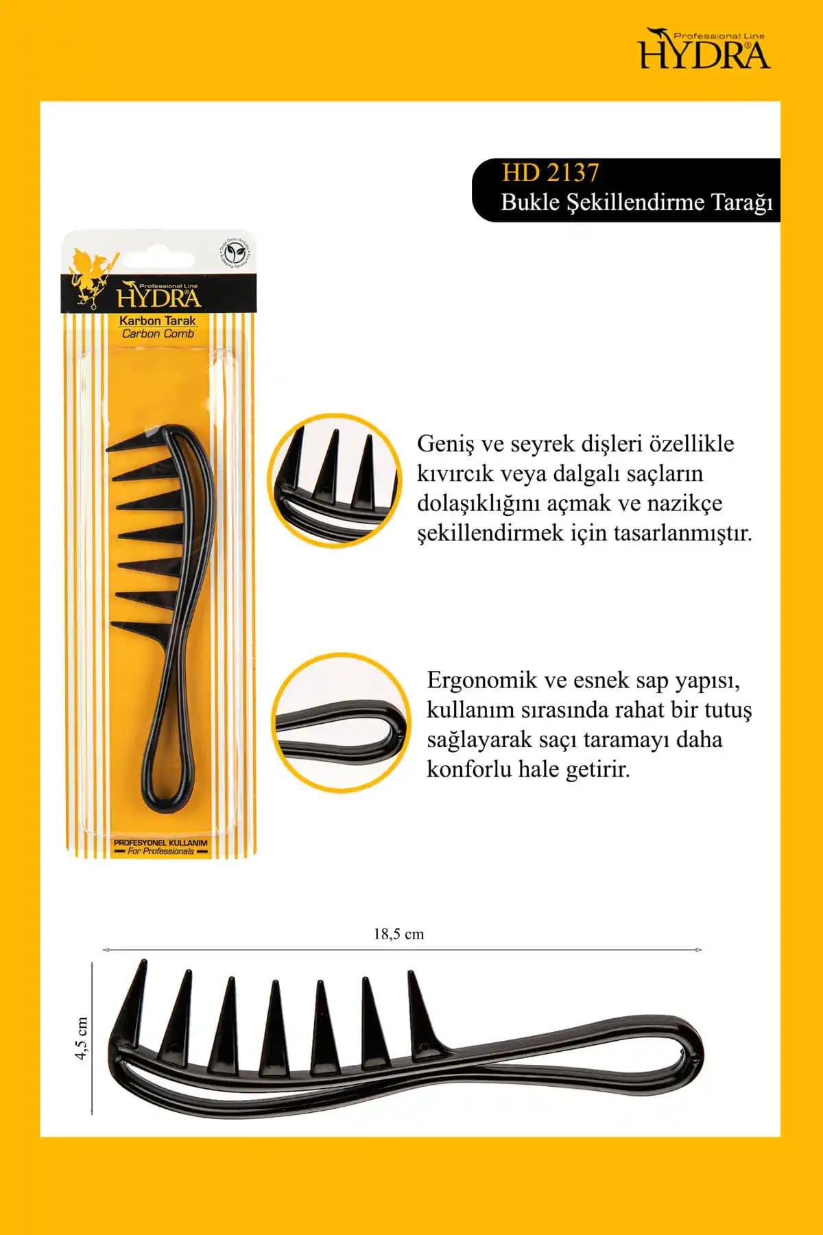 Hydra Bukle Tarağı Hd-2137 ile Kıvırcık ve Dalgalı Saçlar İçin Pratik Şekillendirme Çözümü