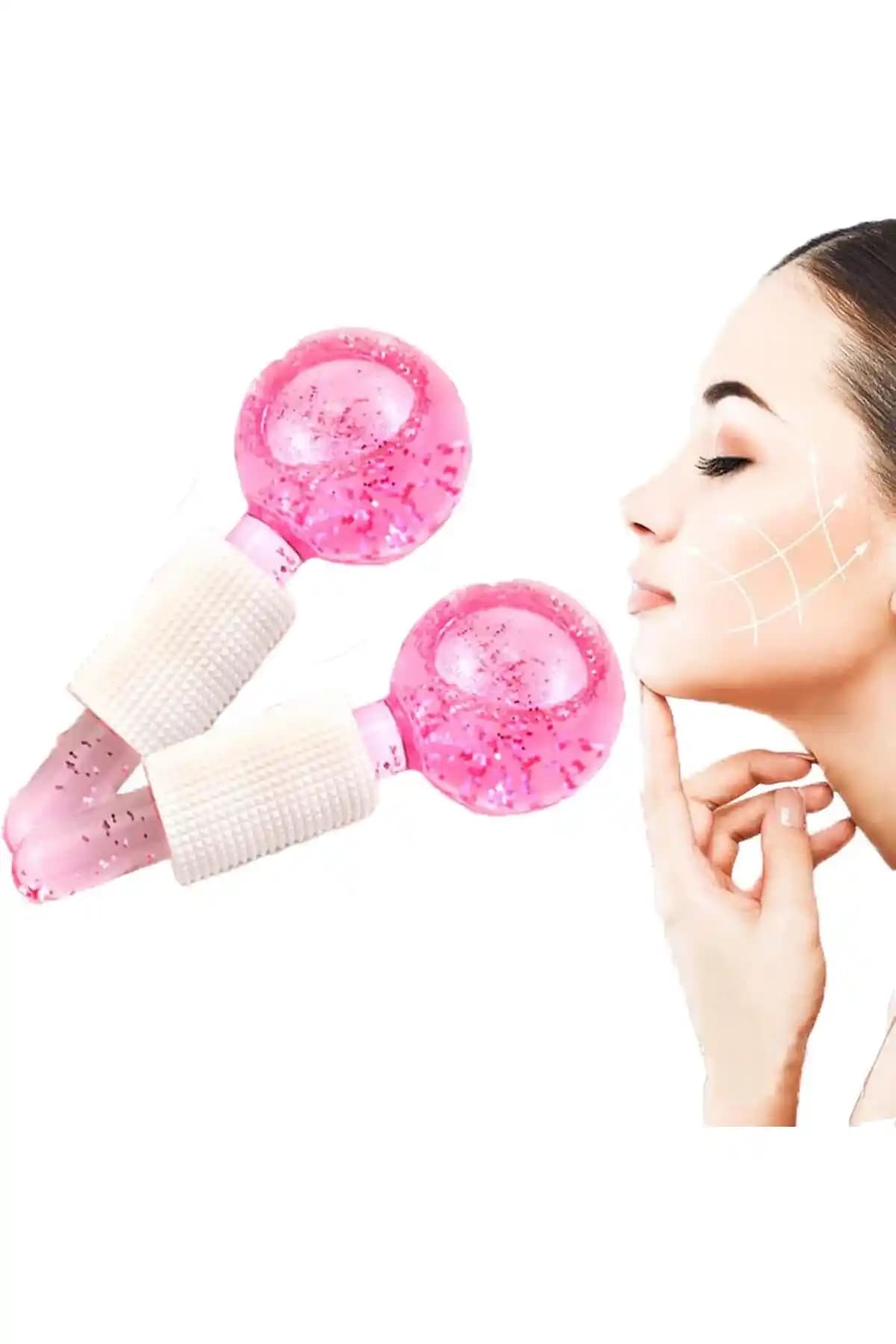 İLTERUS Pembe Buz Küresi Seti Serinletici ve Rahatlatıcı Cilt Bakım Ürünü
