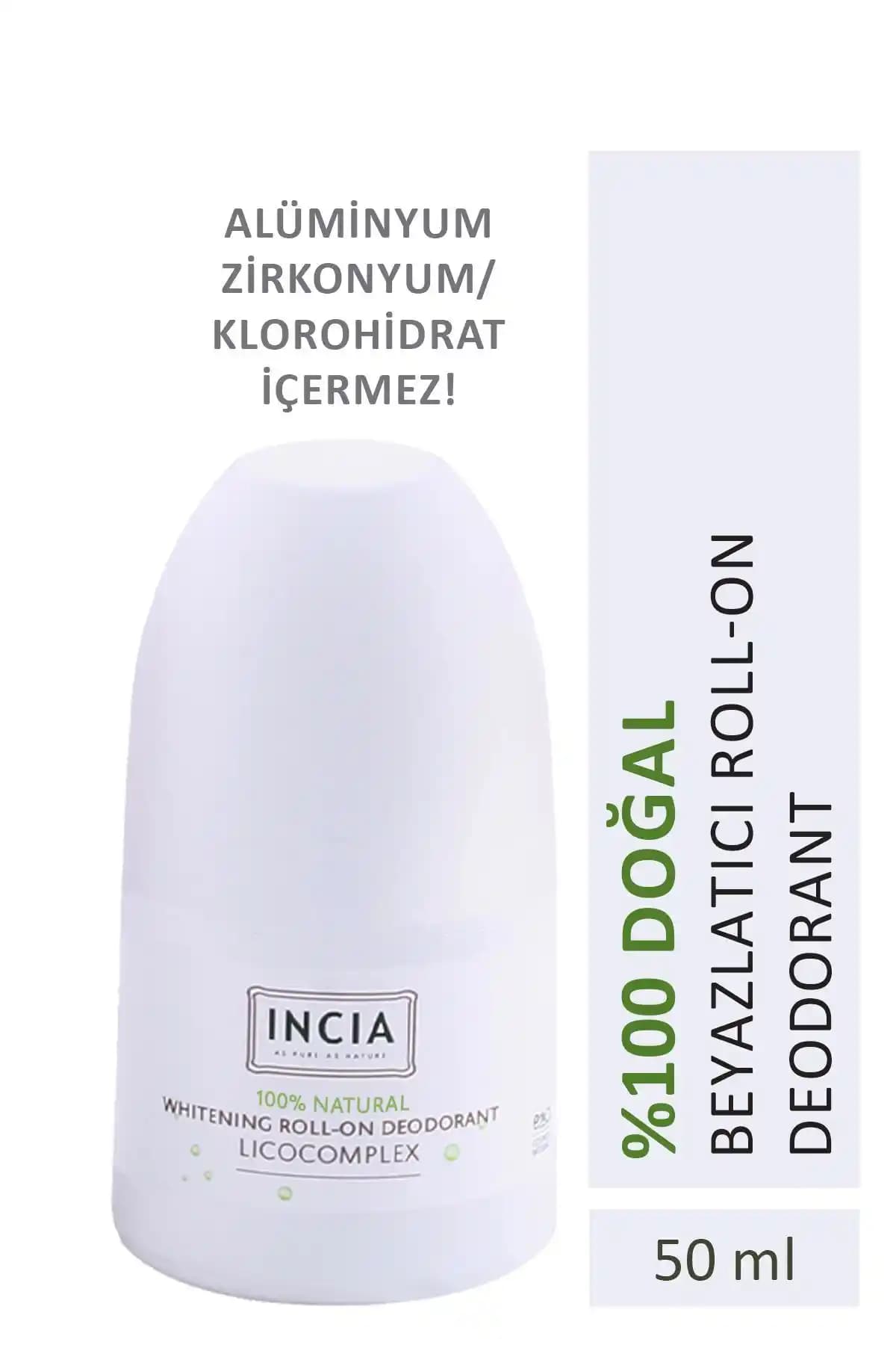İncía %100 Doğal Roll On Deodorant Beyazlatıcı Ter Kokusu Önleyici 50 ml