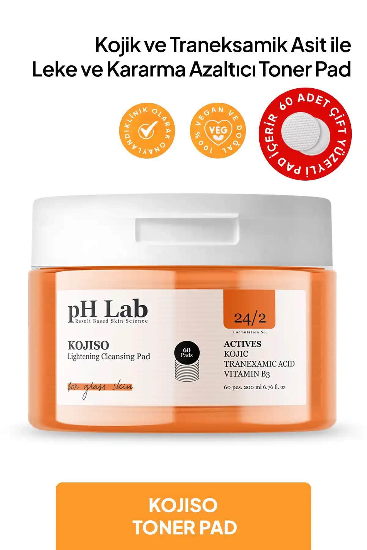 Kojiso Kojik ve Traneksamik Asit İçeren Tonik Pedi ile Cilt Tonunu Dengeleyici ve Parlaklık Sağlayan Bakım