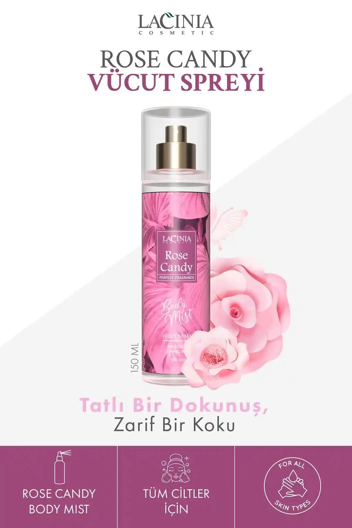 Lacinia Rose Candy Body Mist: Hafif ve Ferah Gül Kokulu Vücut Spreyi