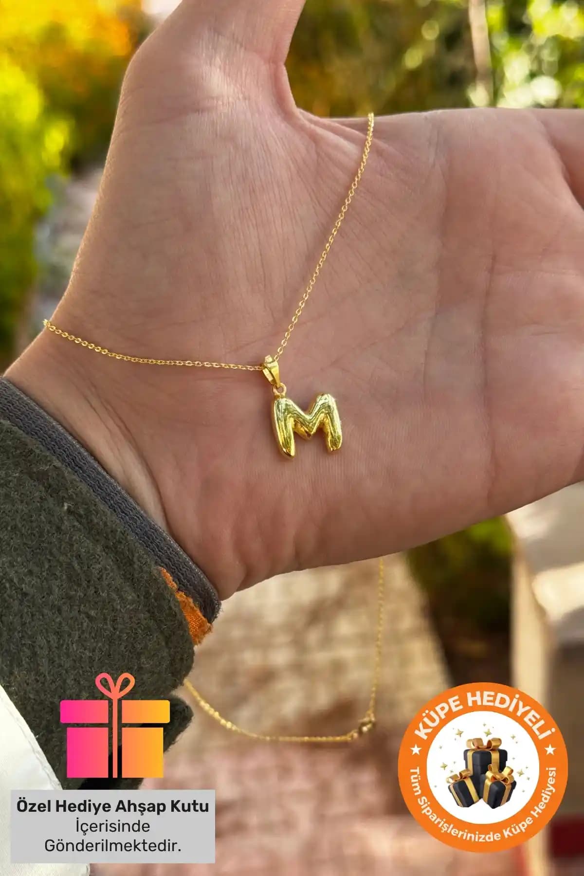 Lucente Jewellery 3 Boyutlu Harf Kolye Hediye Kutusunda Şıklık ve Dayanıklılık