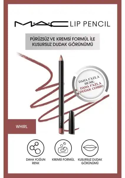 Mac Kremsi Kalıcı Dudak Kalemi Whirl 1.45 G ile Dudaklarınızı Şekillendirin ve Uzun Süre Kalıcılık Sağlayın