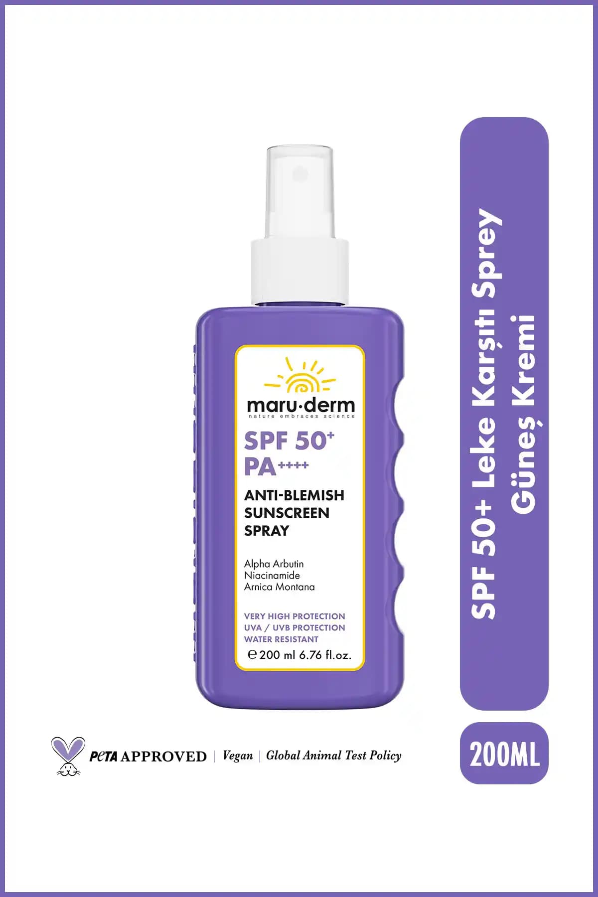 Maru.Derm Leke Karşıtı Güneş Spreyi SPF 50+ PA++++ Cilt Koruma ve Leke Önleme