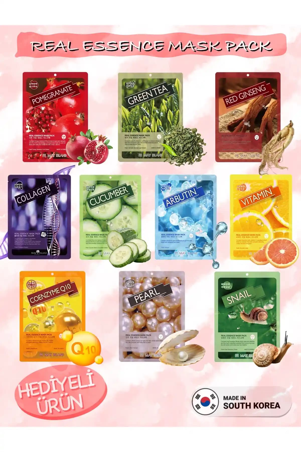 May Island 10'lu Kore Karışık Yüz Maskesi Seti Cilt Bakımında Yeni Dönem