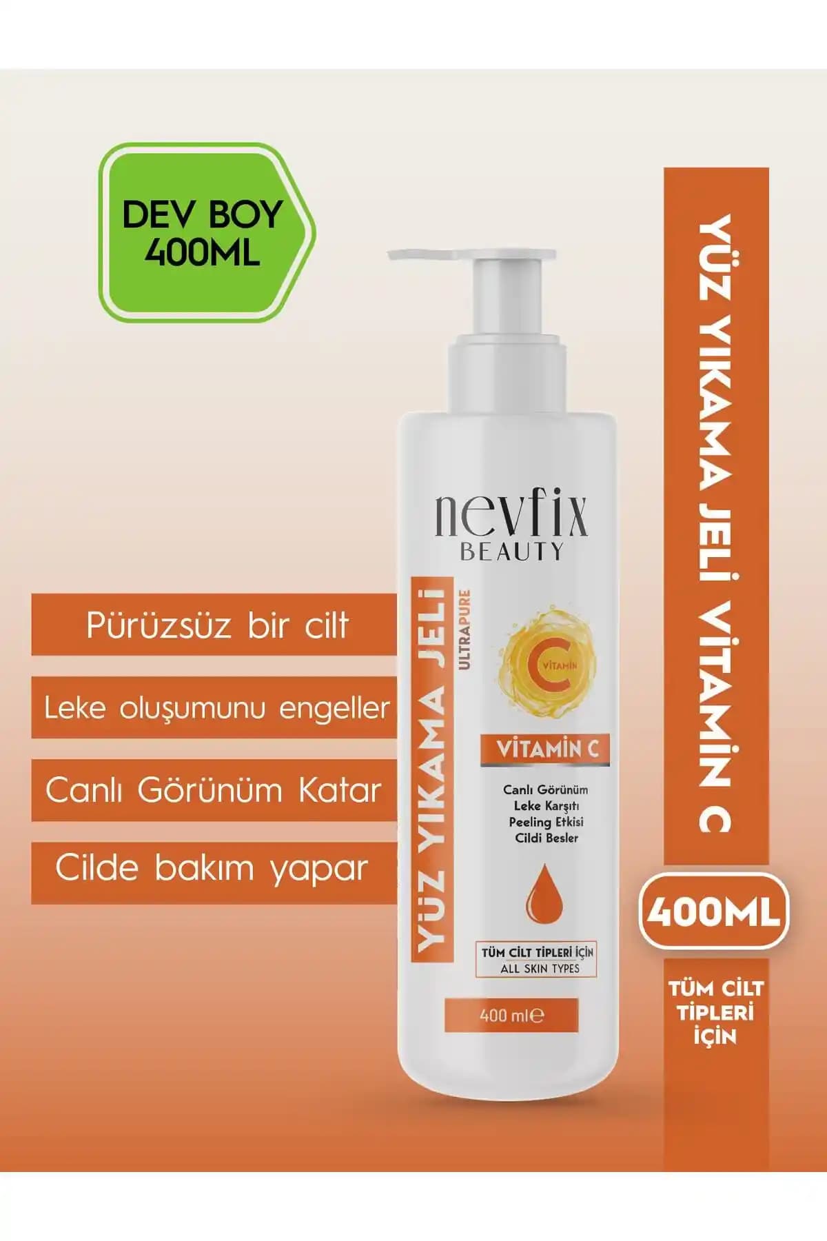 Nevfix Beauty C Vitaminli Yüz Yıkama Jeli: Cilt Sağlığını Destekleyen Günlük Temizlik Ürünü