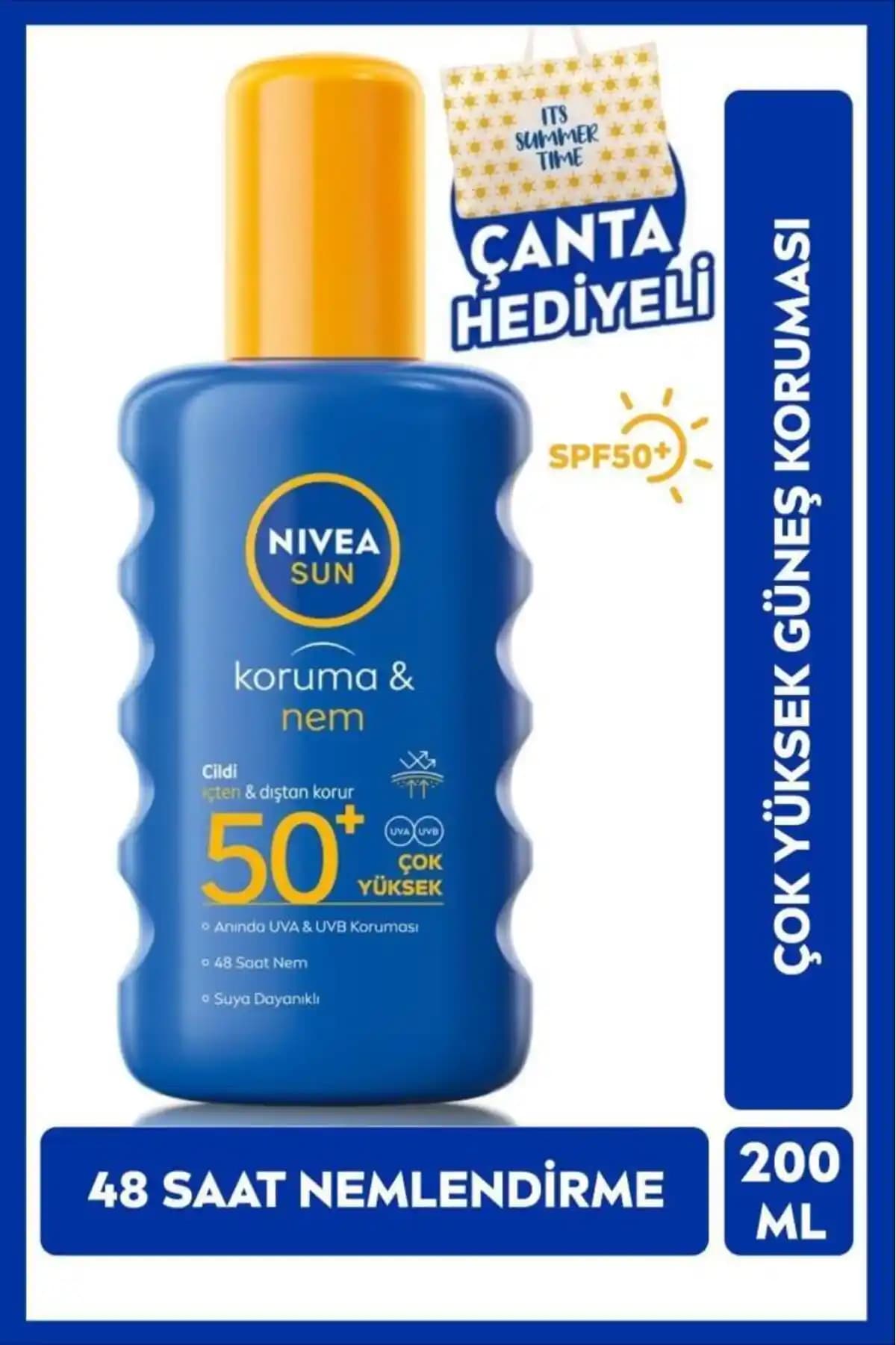 NIVEA SUN SPF 50+ Yüksek Güneş Koruyucu Vücut Spreyi Güvenilir ve Hızlı Emilim Sağlar