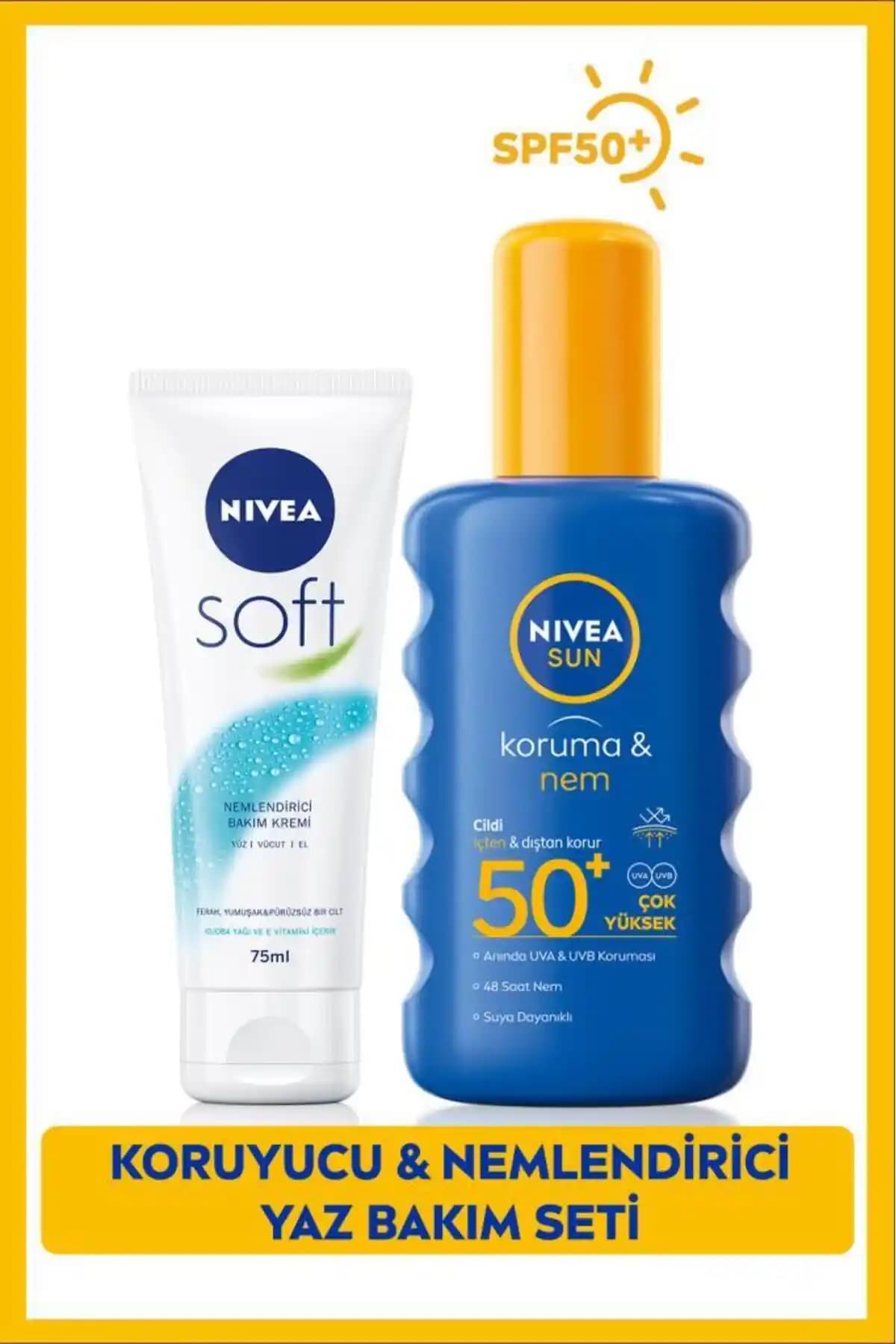NIVEA SUN SPF50 Güneş Koruyucu Sprey ve Nemlendirici Bakım Kremi İncelemesi