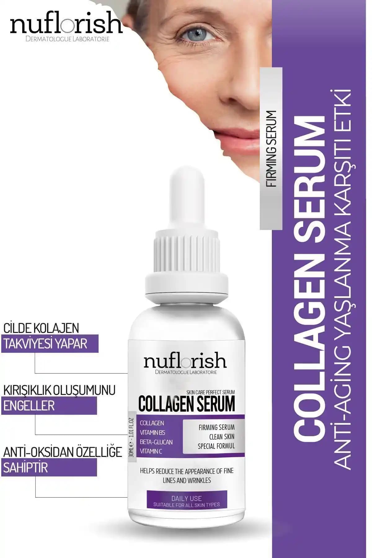 Nuflorish Kırışıklık ve Yaşlanma Karşıtı Collagen Serumuyla Cilt Yenileme ve Gelişmiş Bakım
