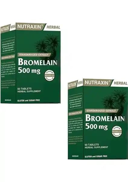 Nutraxin Bromelain 500 mg Doğal Takviye Ürünü Ödem ve Sindirim Desteği