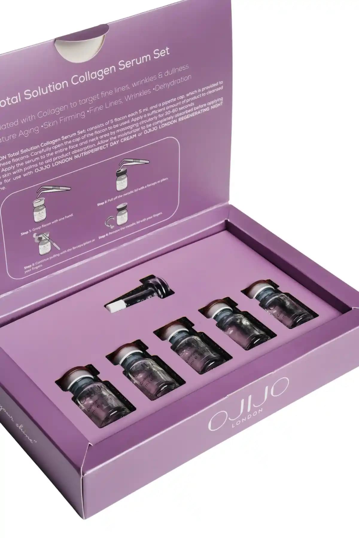 OJIJO LONDON Yaşlanma Karşıtı Gözenek Sıkılaştırıcı Kolajen Cilt Serumu Seti