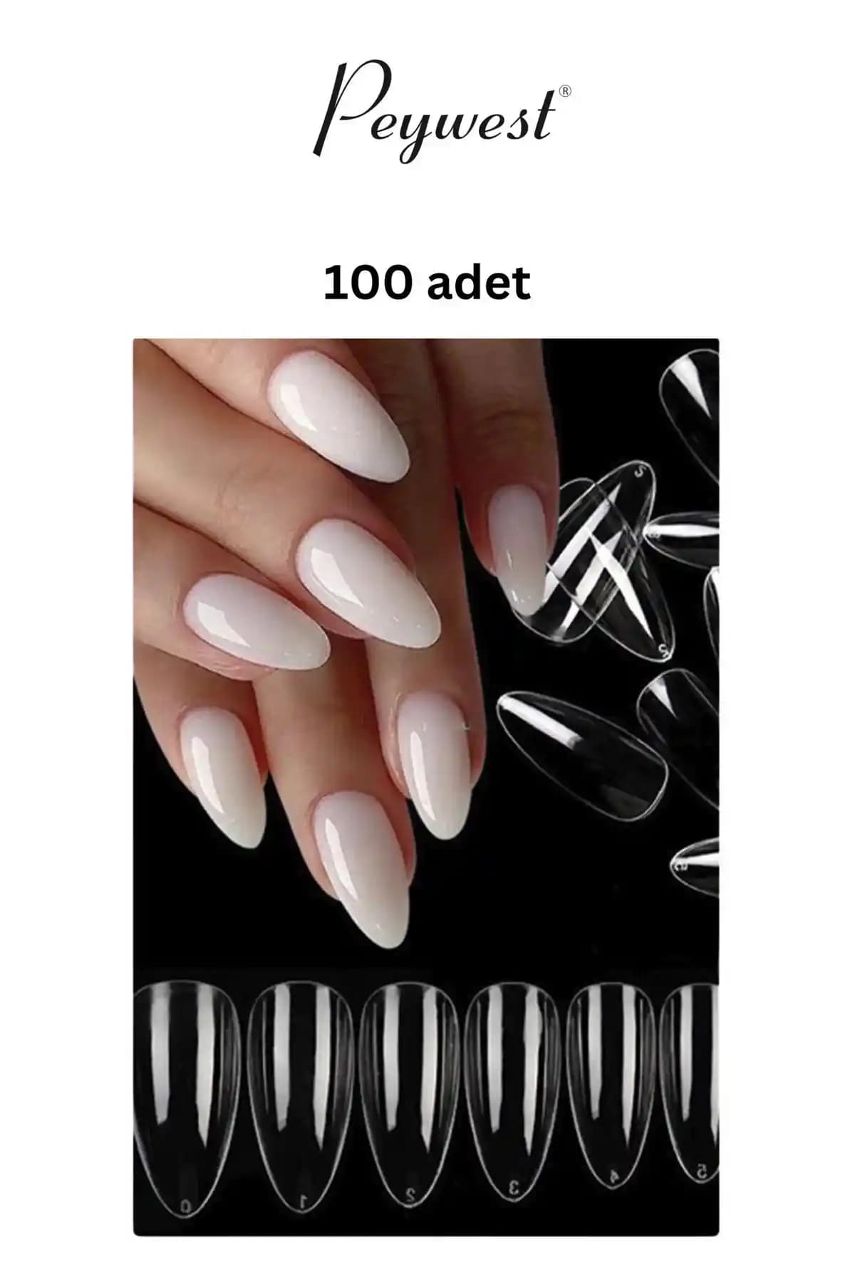 PEYWEST Yeni Nesil 100’lü Şeffaf Tırnak Seti Estetik ve Güvenli Kullanım İçin