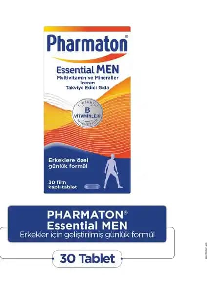 Pharmaton Essential Men 30 Tablet Erkekler İçin Günlük Vitamin ve Mineral Takviyesi