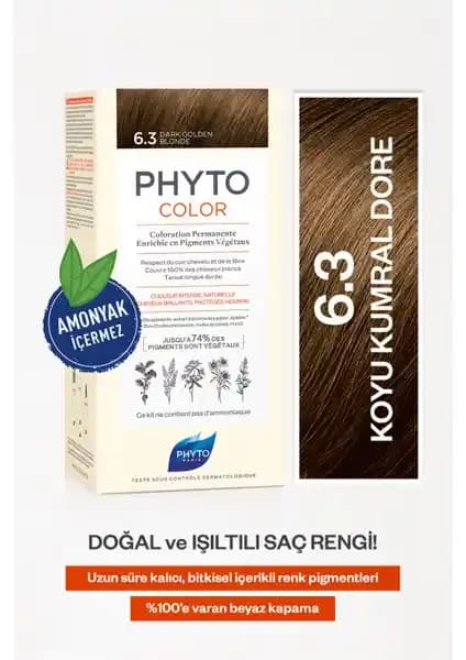 Phyto Color 6.3 Koyu Kumral Dore Doğal ve Amonyaksız Bitkisel Saç Boyası