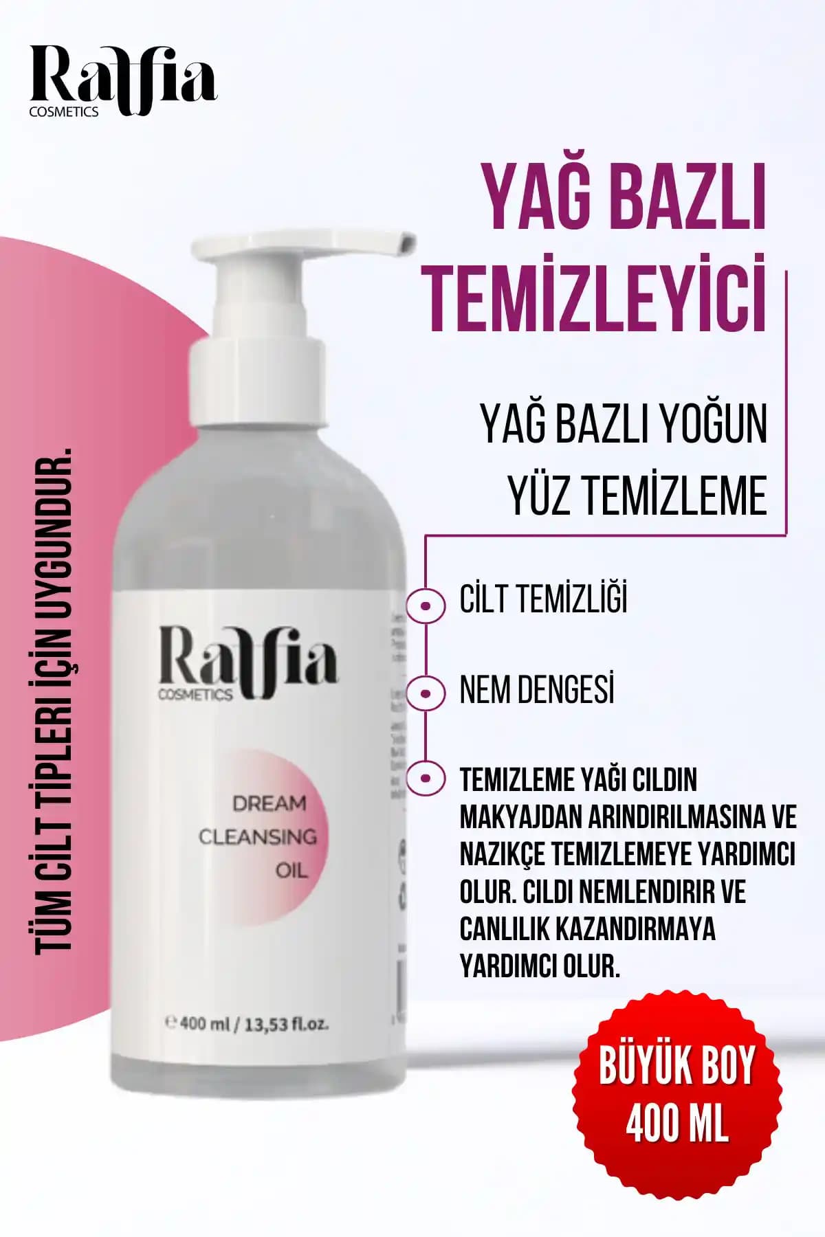 Raffia Cosmetics Yağ Bazlı Temizleyici: Derinlemesine Temizlik ve Nem Desteği Sağlayan Ürün