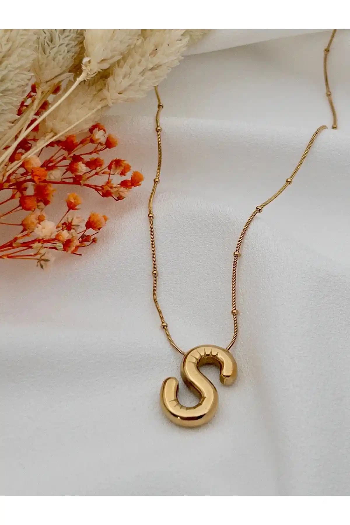 Siya Silver Uzun Zincirli Kararmaz Çelik Balon Kolye Günlük ve Resmi Kullanım İçin