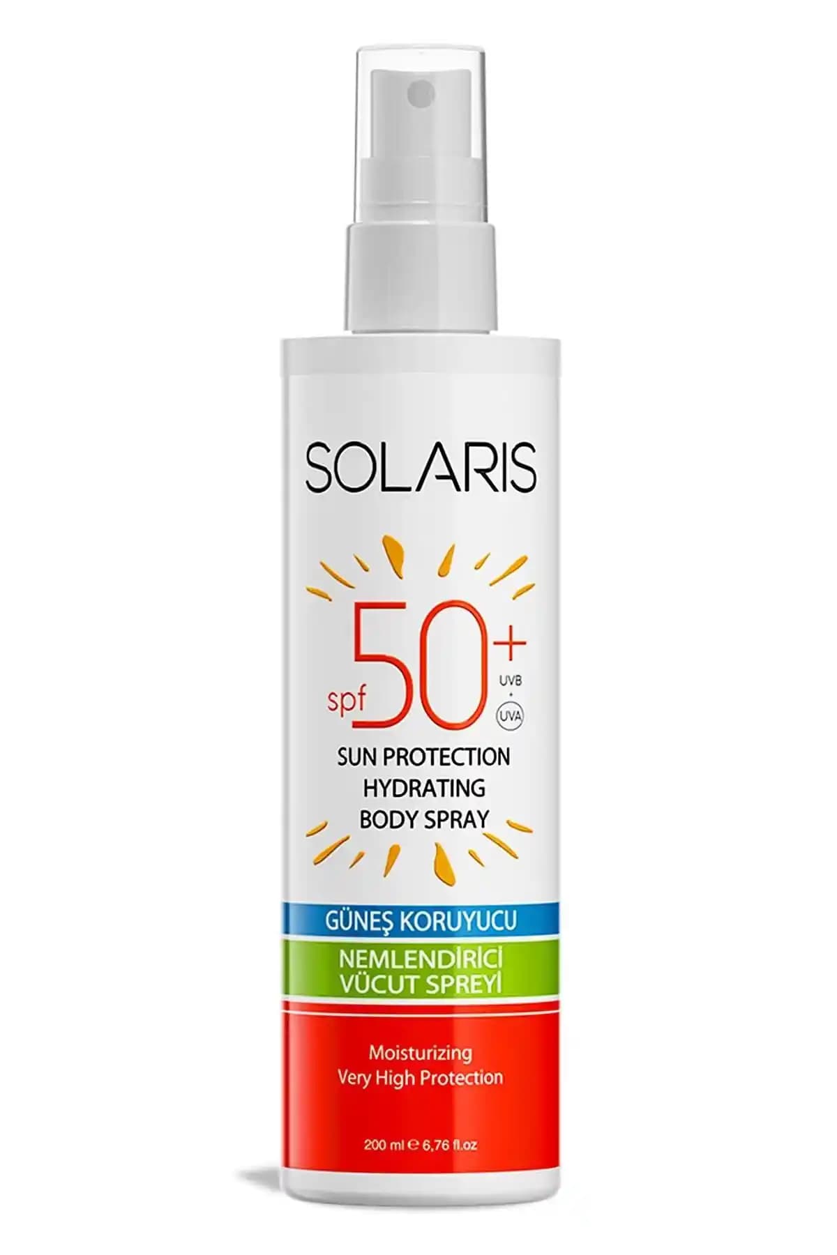 Solaris SPF 50+ Suya Dayanıklı Güneş Koruyucu Sprey Tüm Cilt Tipleri İçin Güçlü Koruma