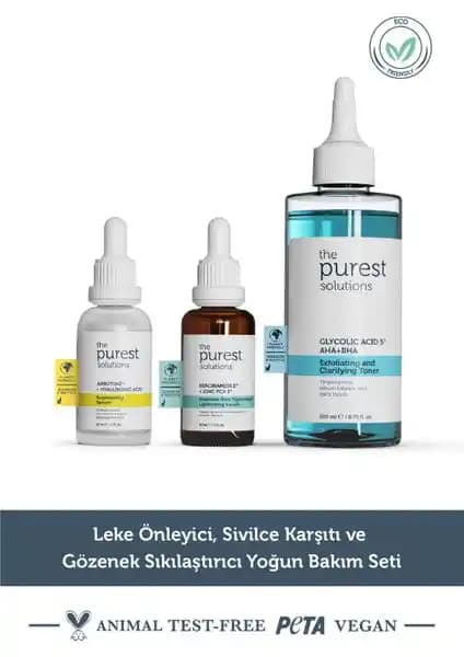 The Purest Solutions AHA+BHA Niacinamide ve Glycolic Acid Tonik İçeren Cilt Bakım Seti İncelemesi