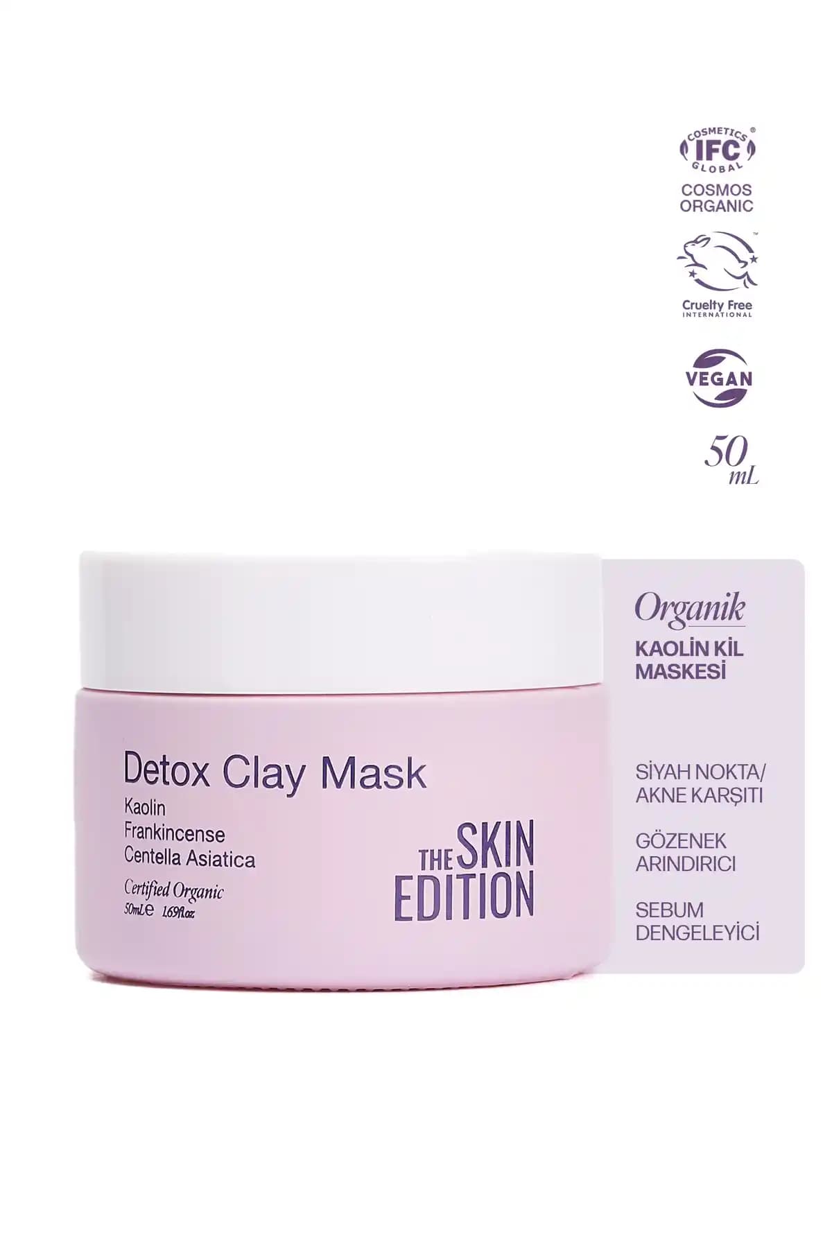 The Skin Edition Organik Sertifikalı Kaolin Kil Maskesi ile Derinlemesine Temizlik ve Gözenek Arındırma