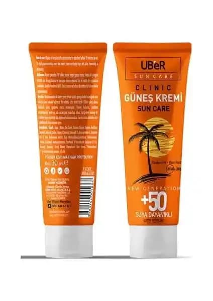 Uber Suncare Güneş Kremi 50+ 30 ml yüksek koruma sağlayan güneş koruyucu krem