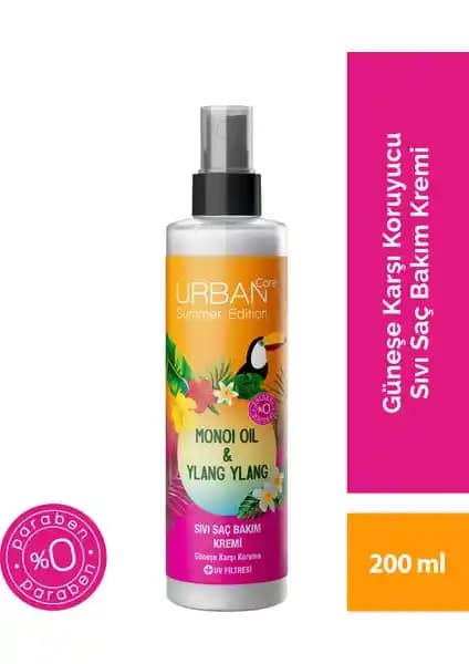 Urban Care Summer-Monoi Yağı Ylang Ylang Güneş Koruyucu Sıvı Saç Bakım Kremi