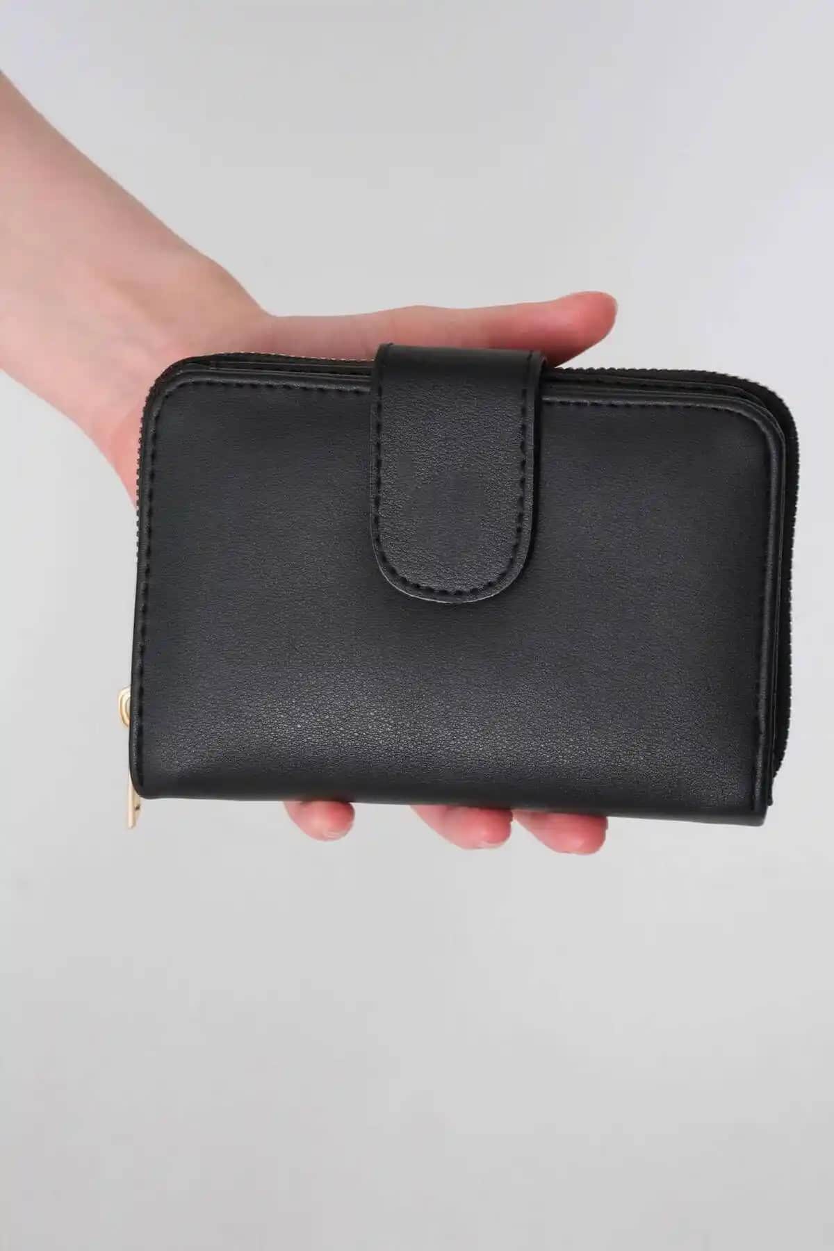 Addax Fermuarlı Çıtçıt Kapamalı Kadın Cüzdanı Şık ve Pratik Tasarım