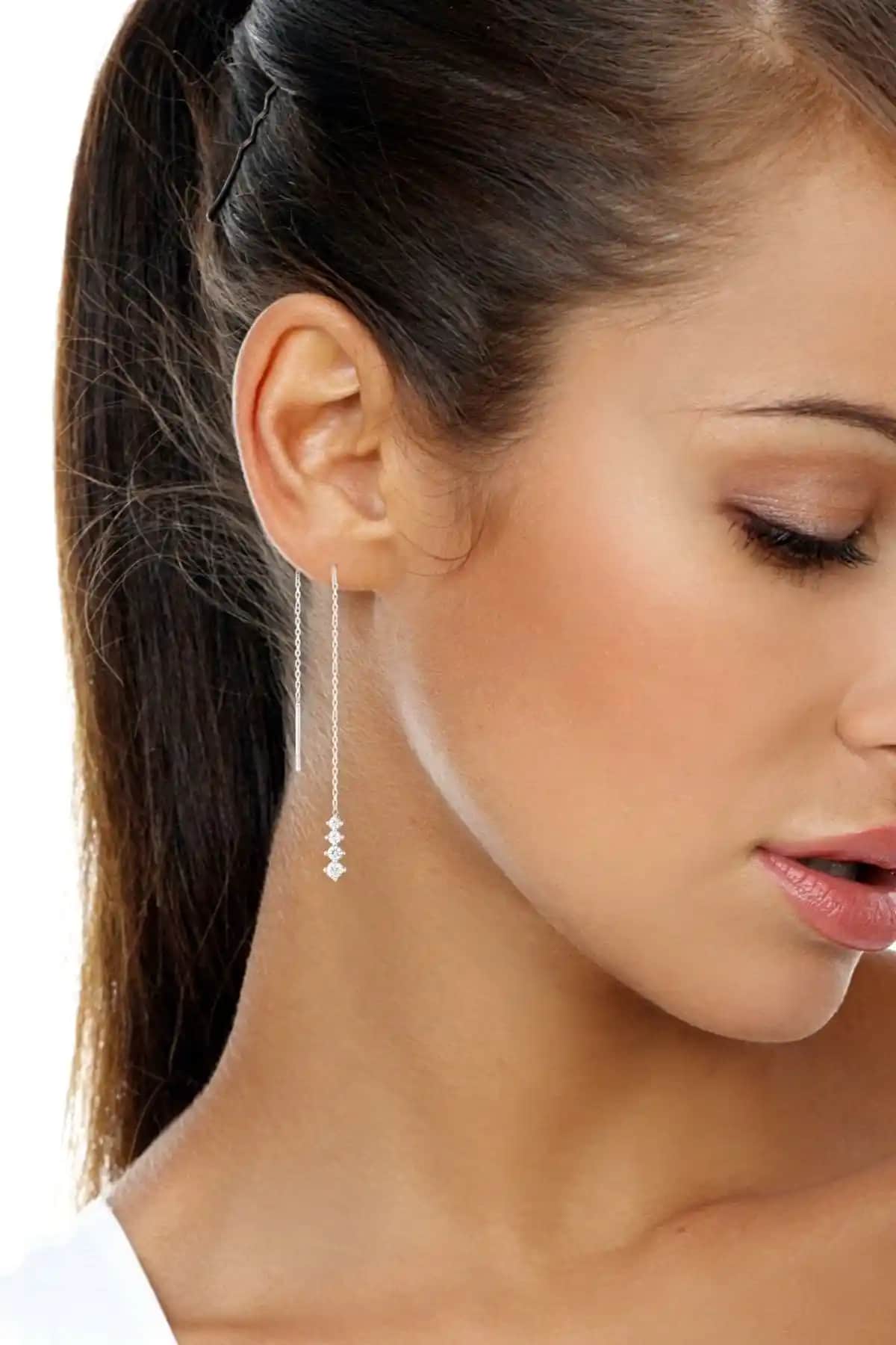 Argentum Concept 925 Ayar Gümüş Zincir Küpe Zarif ve Dayanıklı Takı Seçeneği