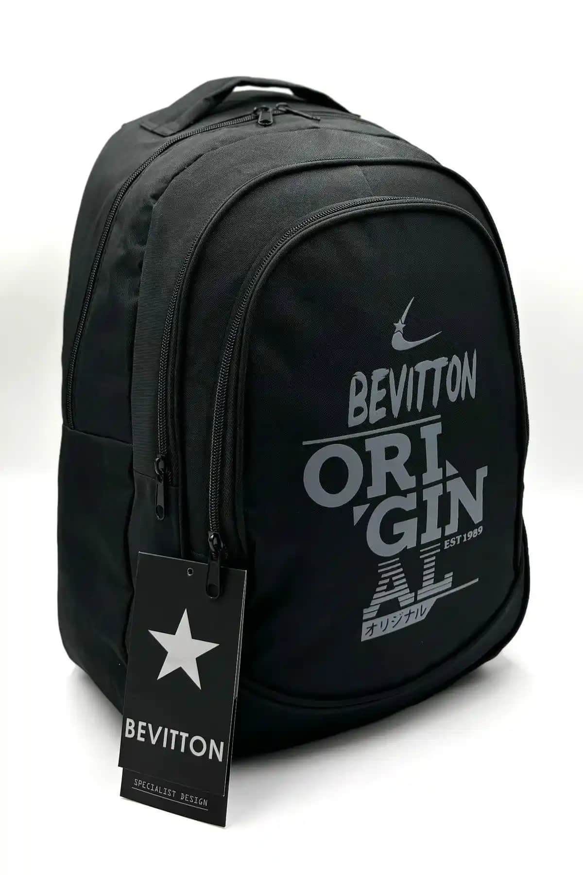 Bevitton Siyah Unisex Sırt Çantası: Şıklık ve Fonksiyonellik Sunan Dayanıklı Tasarım