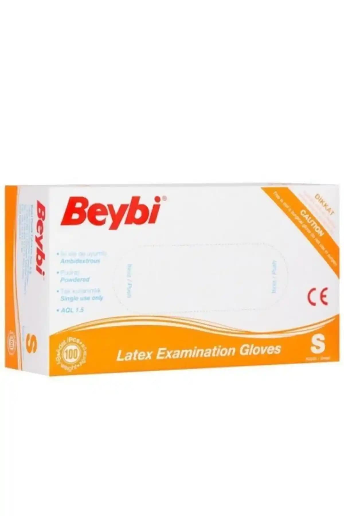 BEYBİ Lateks Pudralı Muayene Eldivenleri (S) Small Beden Sağlık ve Güvenlik Çözümü